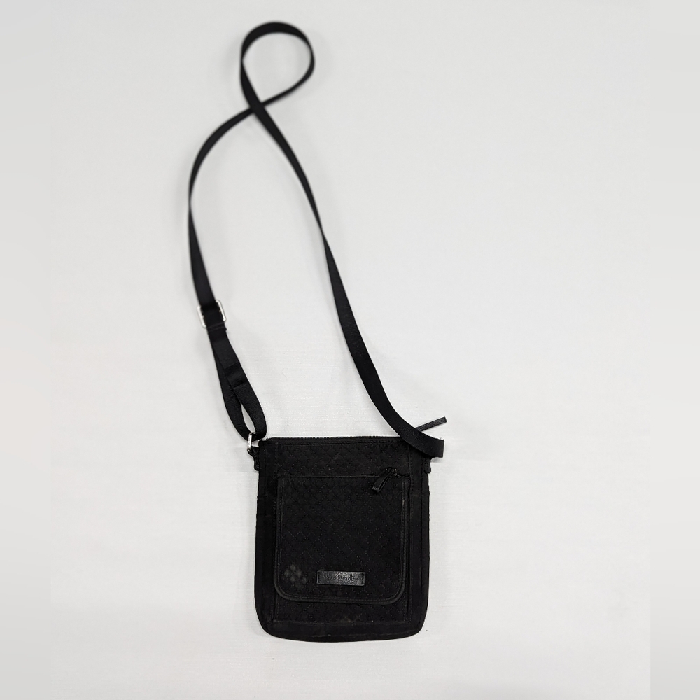 Vera Bradley Black Crossbody with leopard print interior